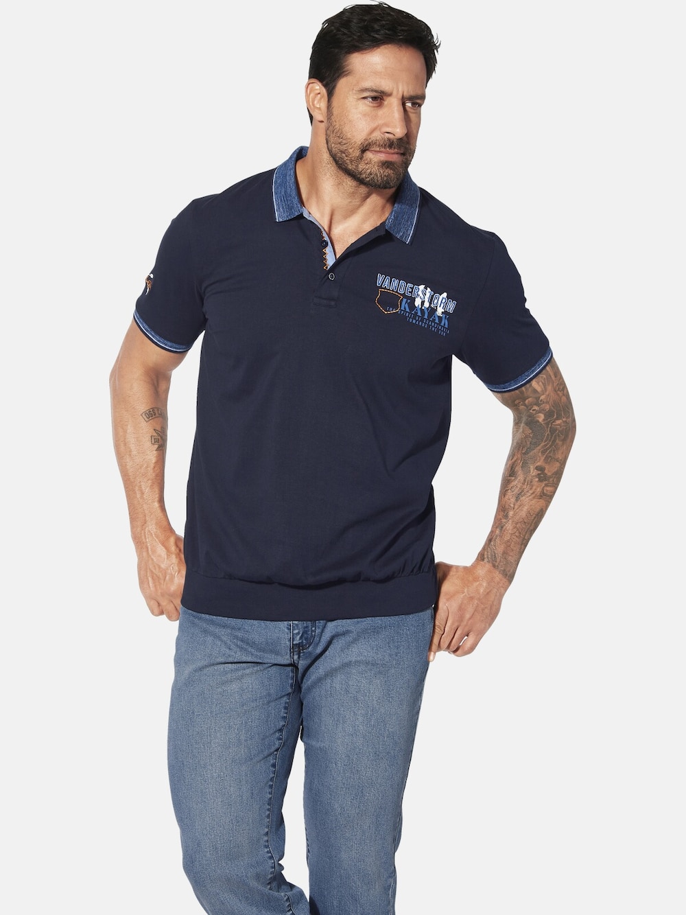 Große Größen Poloshirt KJERT, Herren, grau, Größe: 3XL, Baumwolle, Happy Size DE Men von Jan Vanderstorm