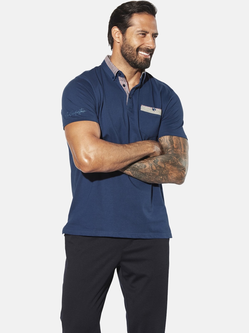 Große Größen Poloshirt LARSGAARD, Herren, blau, Größe: 6XL, Baumwolle, Happy Size DE Men von Jan Vanderstorm