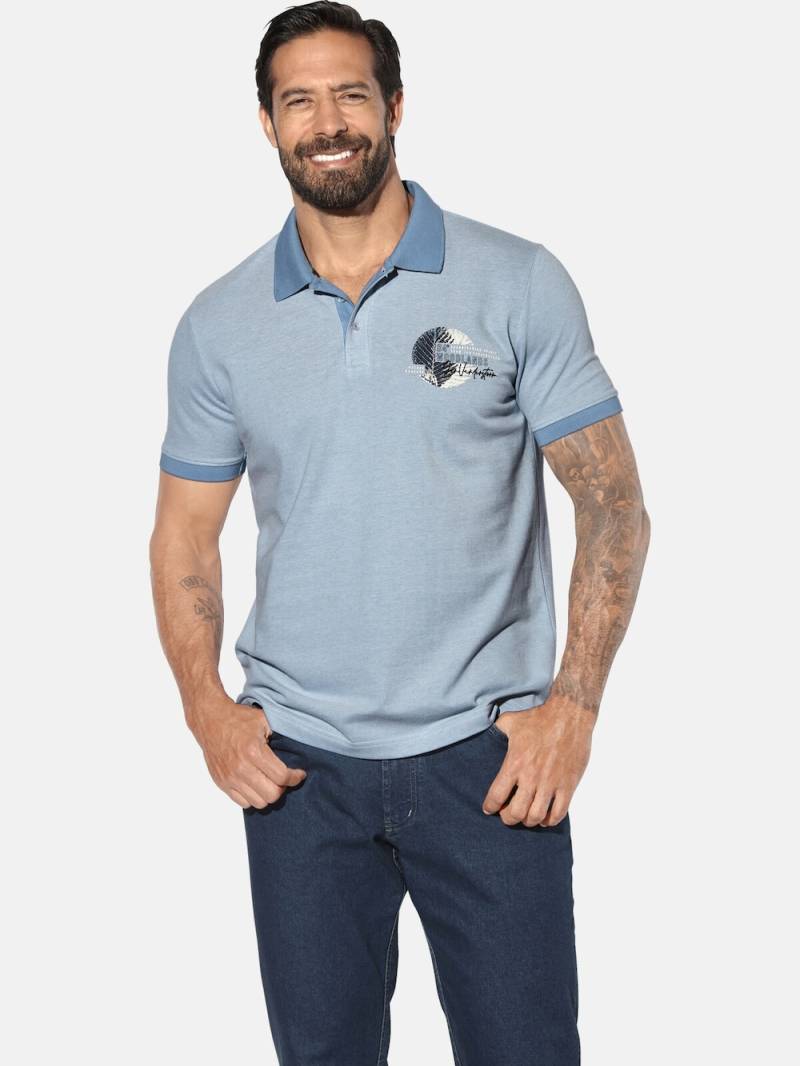 Große Größen Poloshirt LINDHEIM, Herren, blau, Größe: XL, Baumwolle, Happy Size DE Men von Jan Vanderstorm
