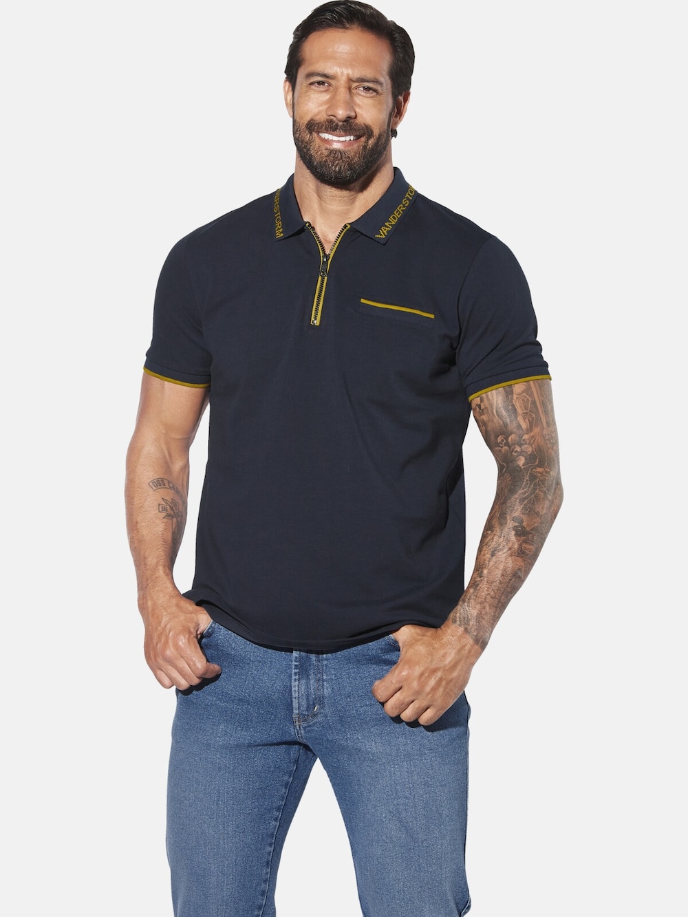 Große Größen Poloshirt MORKSEN, Herren, grau, Größe: 4XL, Baumwolle, Happy Size DE Men von Jan Vanderstorm