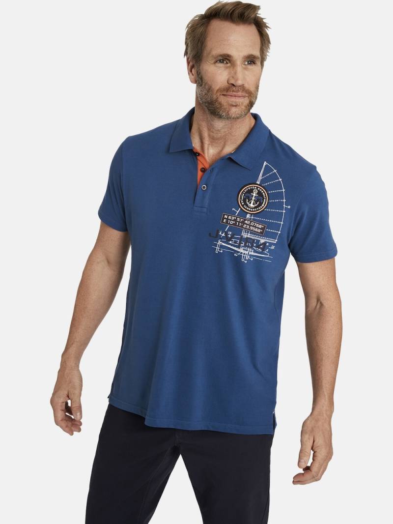 Große Größen Poloshirt NICCO, Herren, blau, Größe: 5XL, Baumwolle, Happy Size DE Men von Jan Vanderstorm