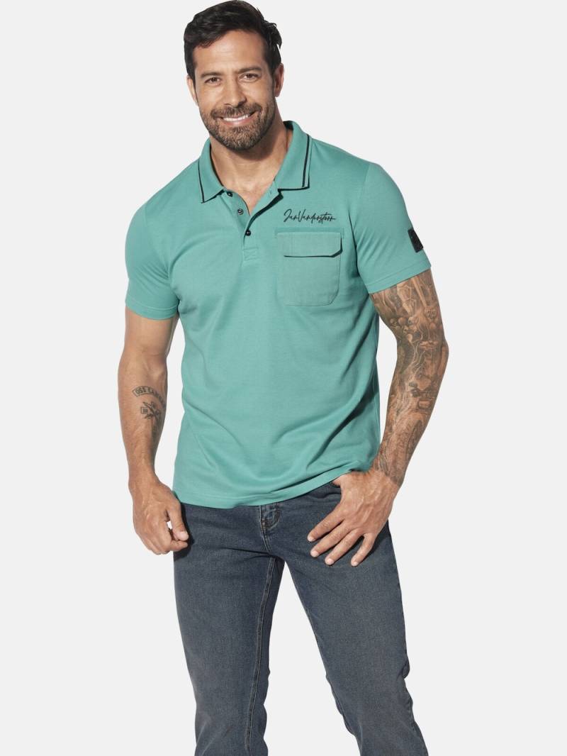 Große Größen Poloshirt STILTOR, Herren, türkis, Größe: 5XL, Baumwolle, Happy Size DE Men von Jan Vanderstorm