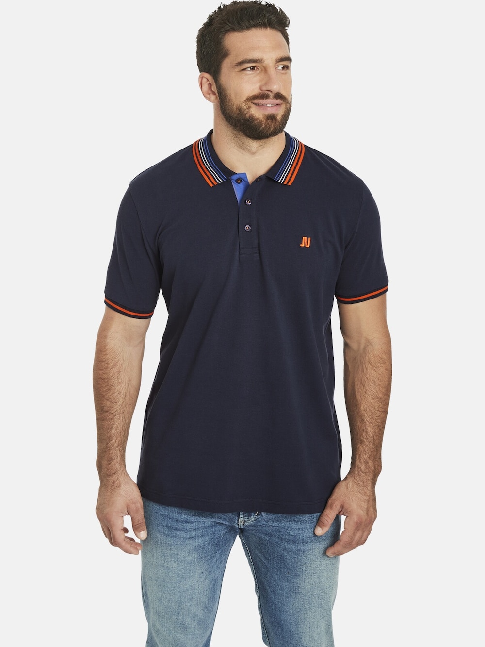 Große Größen Poloshirt VOLKBERT, Herren, grau, Größe: 7XL, Baumwolle, Happy Size DE Men von Jan Vanderstorm
