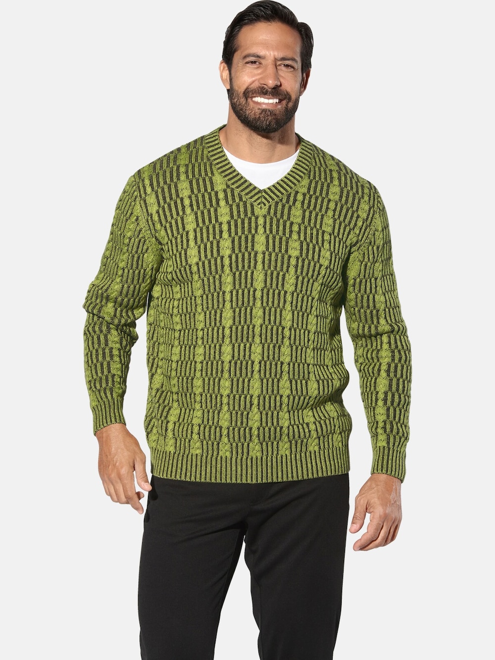 Große Größen Pullover AKSELHEIM, Herren, türkis, Größe: 5XL, Baumwolle, Happy Size DE Men von Jan Vanderstorm