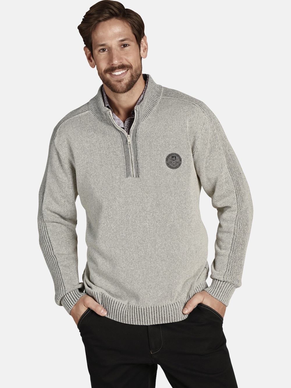 Große Größen Pullover BENJAS, Herren, braun, Größe: 5XL, Baumwolle/Synthetische Fasern, Happy Size DE Men von Jan Vanderstorm