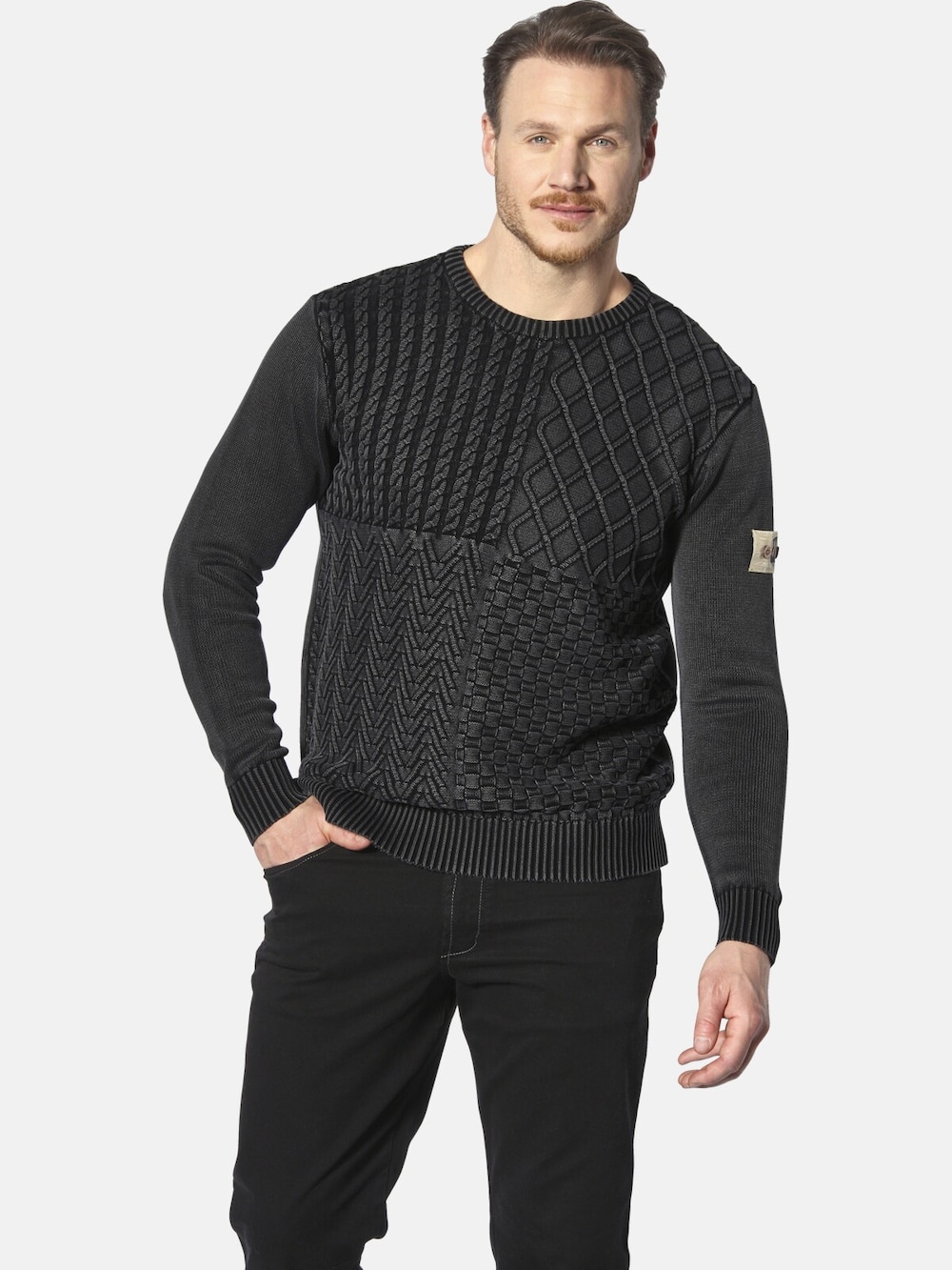Große Größen Pullover RABBE, Herren, schwarz, Größe: 6XL, Baumwolle, Happy Size DE Men von Jan Vanderstorm