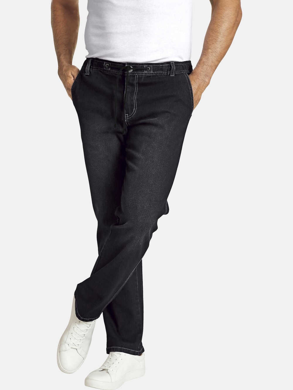 Große Größen Schlupfjeans VERTTI, Herren, schwarz, Größe: 78, Baumwolle/Polyester, Happy Size DE Men von Jan Vanderstorm