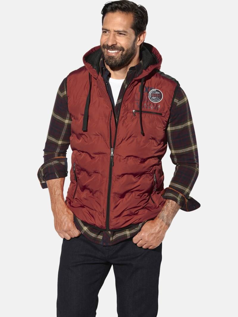 Große Größen Steppweste ERKULF, Herren, rot, Größe: 78, Polyester, Happy Size DE Men von Jan Vanderstorm