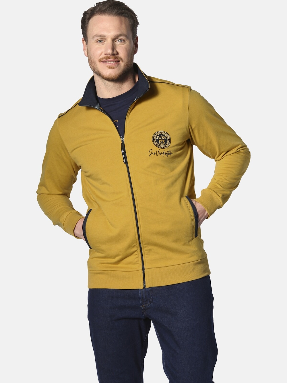 Große Größen Sweatjacke ANDTARSEN, Herren, grün, Größe: 5XL, Baumwolle/Polyester, Happy Size DE Men von Jan Vanderstorm