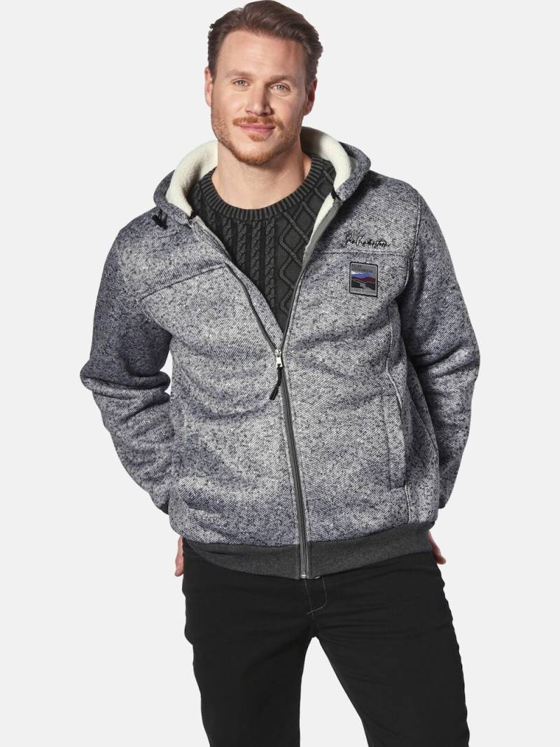 Große Größen Sweatjacke MIKRIKSON, Herren, grau, Größe: L, Polyester, Happy Size DE Men von Jan Vanderstorm