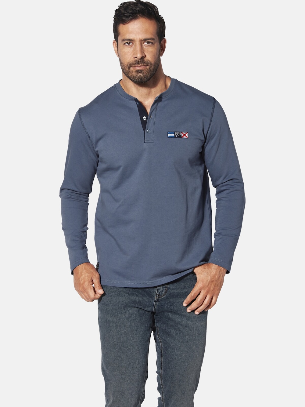 Große Größen Sweatshirt JORNSEN, Herren, blau, Größe: L, Baumwolle, Happy Size DE Men von Jan Vanderstorm