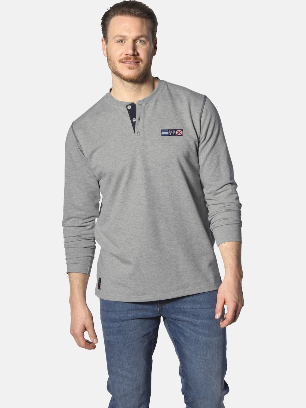 Große Größen Sweatshirt JORNSEN, Herren, grau, Größe: XXL, Baumwolle/Polyester, Happy Size DE Men von Jan Vanderstorm