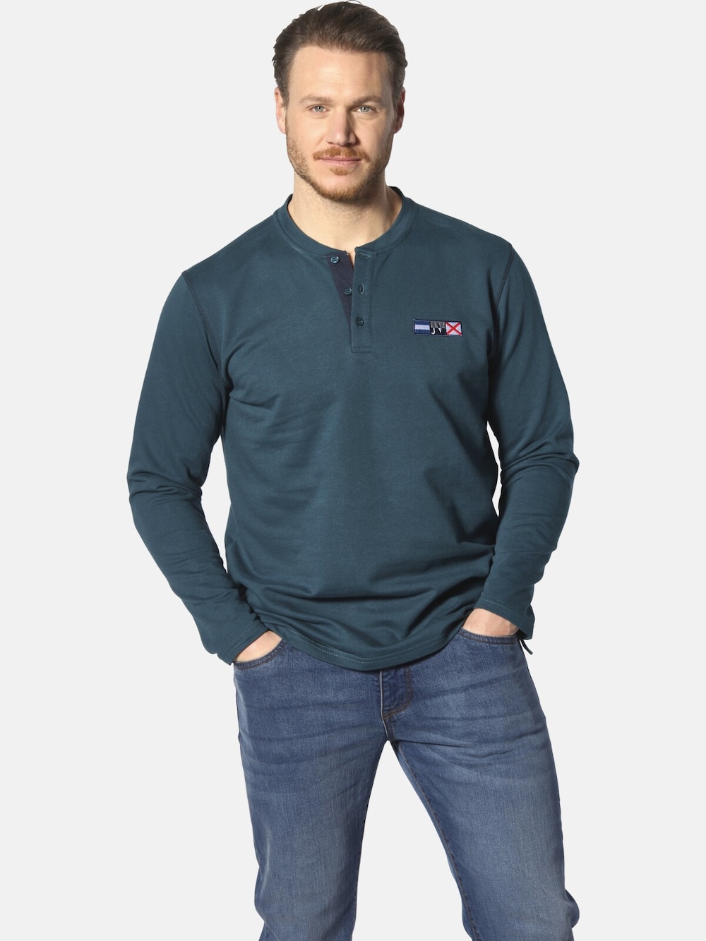 Große Größen Sweatshirt JORNSEN, Herren, türkis, Größe: 4XL, Baumwolle, Happy Size DE Men von Jan Vanderstorm