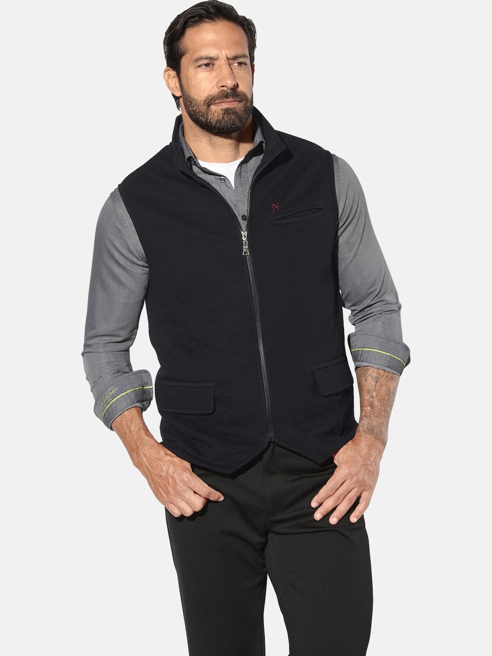 Große Größen Sweatweste LINDBORG, Herren, schwarz, Größe: 3XL, Baumwolle/Polyester, Happy Size DE Men von Jan Vanderstorm