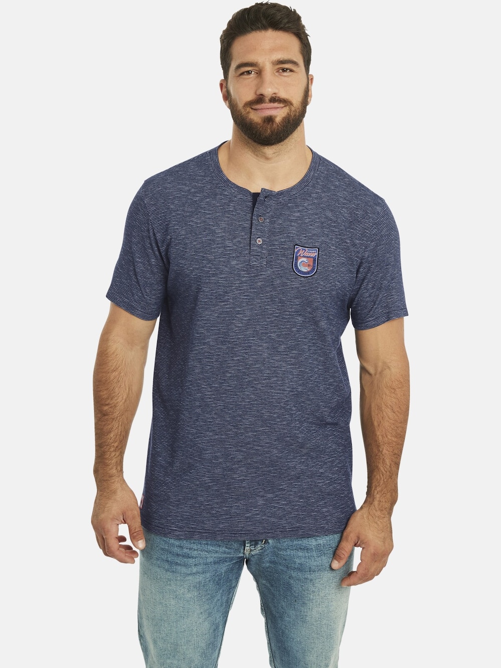 Große Größen T-Shirt BENKT, Herren, grau, Größe: XXL, Baumwolle, Happy Size DE Men von Jan Vanderstorm