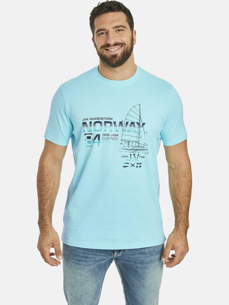 Große Größen T-Shirt EILI, Herren, türkis, Größe: XL, Baumwolle, Happy Size DE Men von Jan Vanderstorm