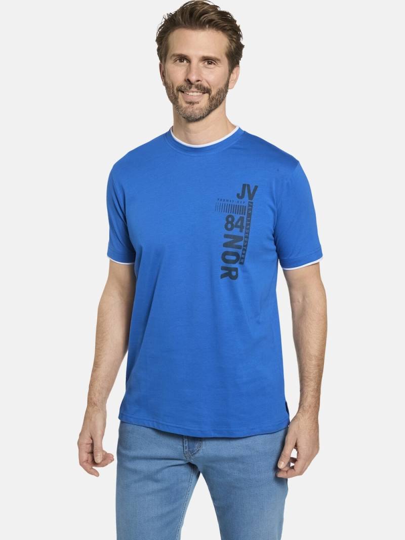 Große Größen T-Shirt FLEMMING, Herren, blau, Größe: 5XL, Baumwolle, Happy Size DE Men von Jan Vanderstorm
