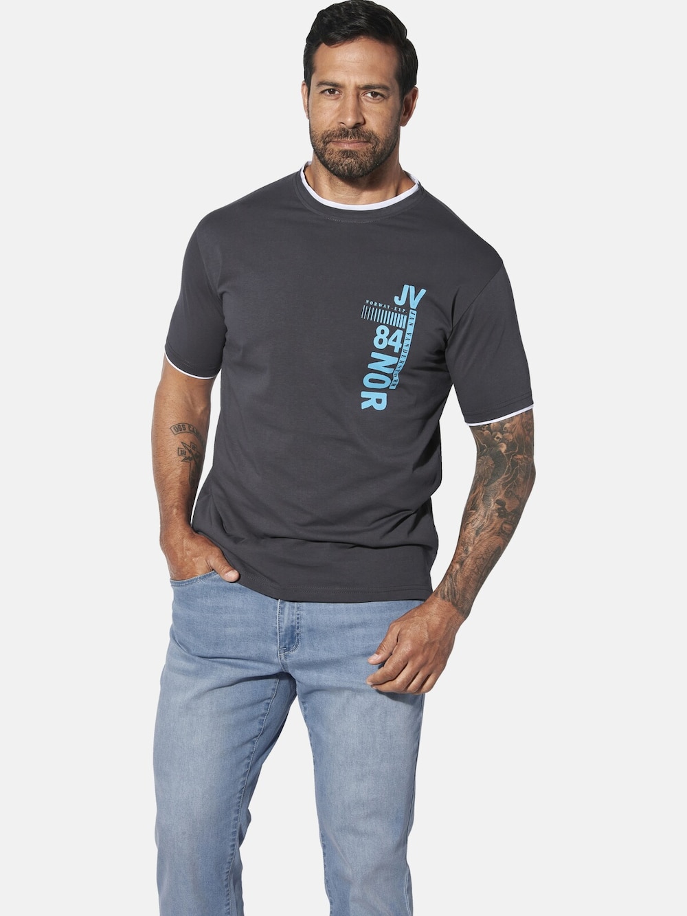 Große Größen T-Shirt FLEMMING, Herren, braun, Größe: XL, Baumwolle, Happy Size DE Men von Jan Vanderstorm