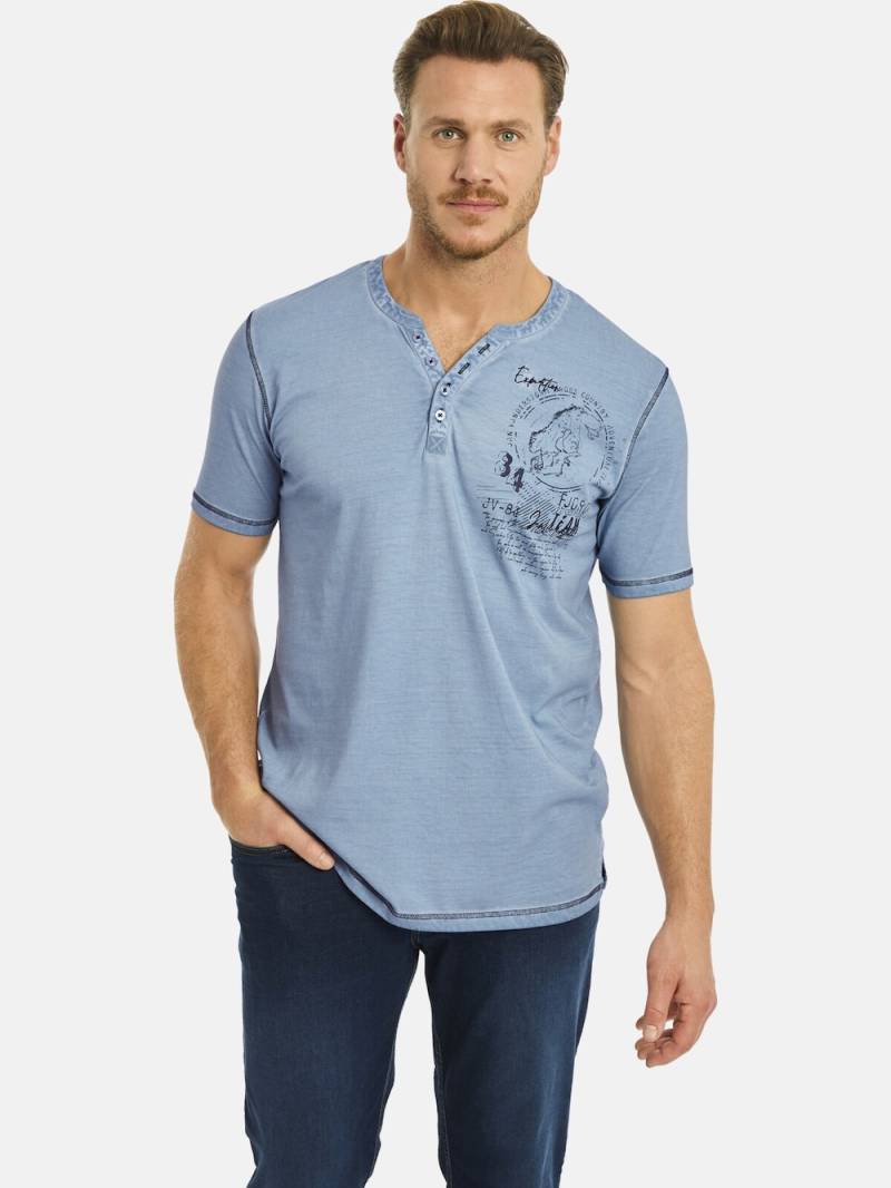 Große Größen T-Shirt GODBERT, Herren, blau, Größe: XXL, Baumwolle, Happy Size DE Men von Jan Vanderstorm