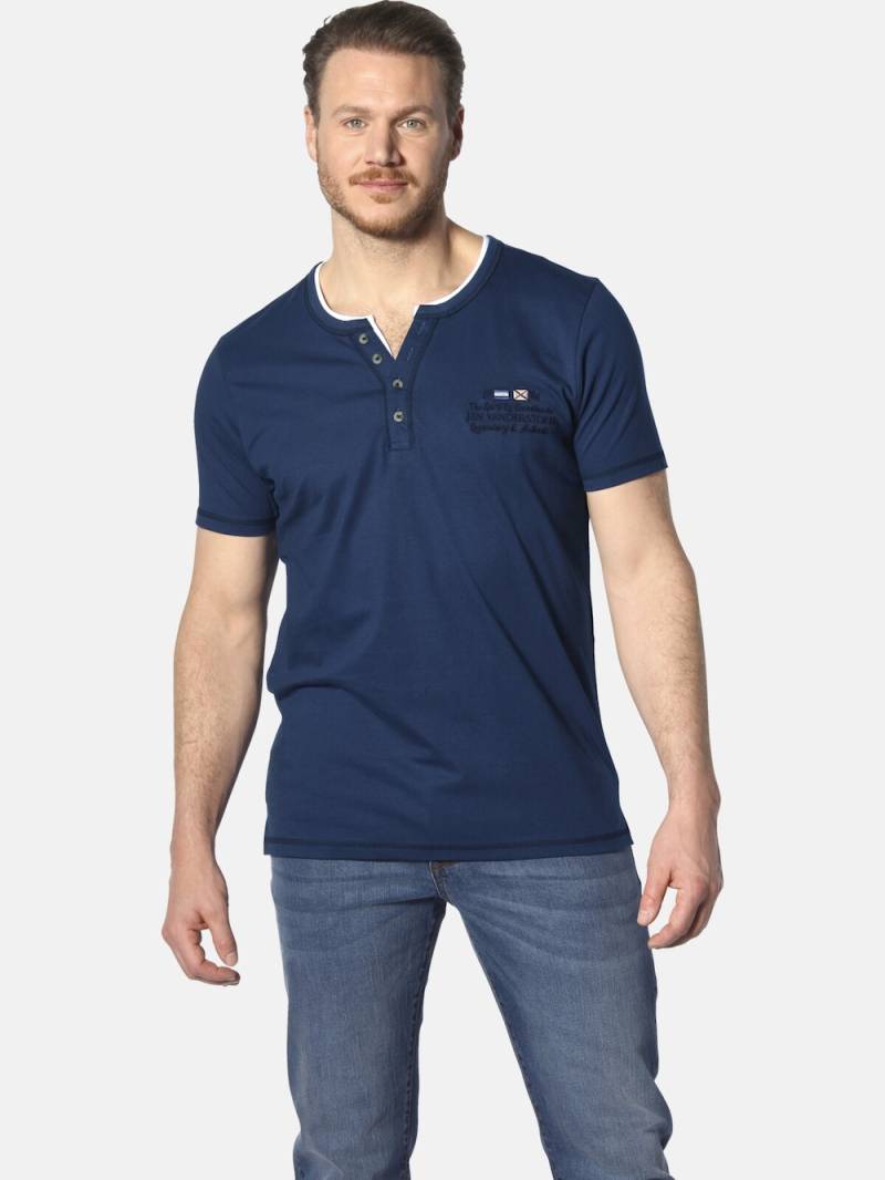 Große Größen T-Shirt HAFTOR, Herren, blau, Größe: XXL, Baumwolle, Happy Size DE Men von Jan Vanderstorm