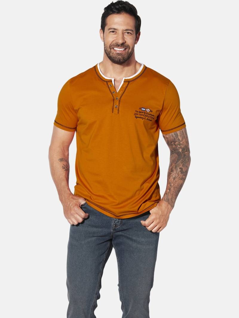 Große Größen T-Shirt HAFTOR, Herren, orange, Größe: XL, Baumwolle, Happy Size DE Men von Jan Vanderstorm