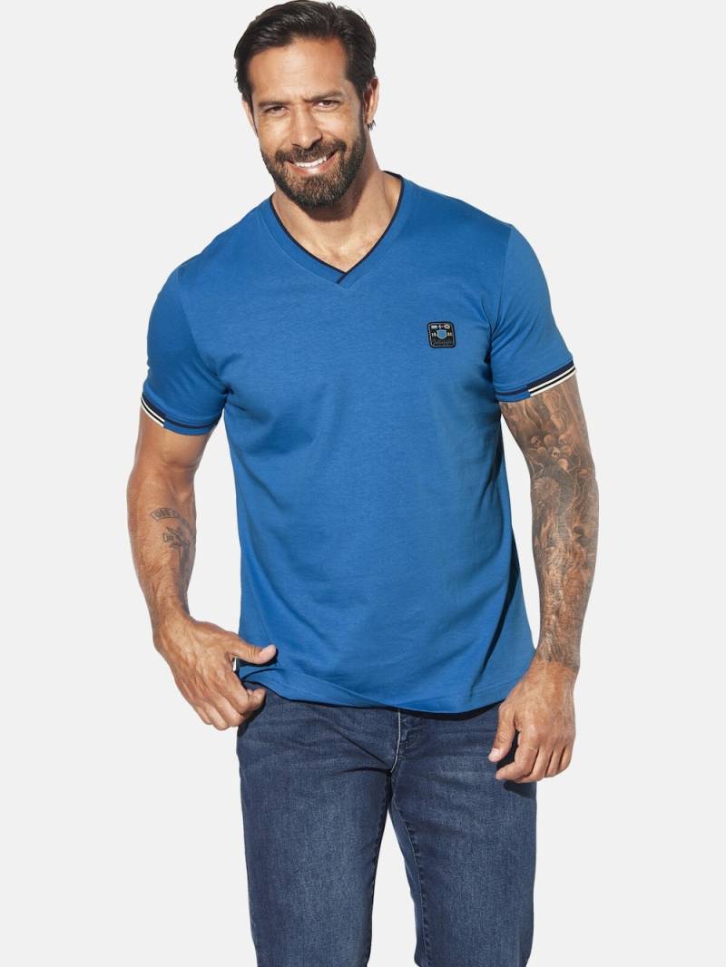 Große Größen T-Shirt MORKBERG, Herren, blau, Größe: 3XL, Baumwolle, Happy Size DE Men von Jan Vanderstorm