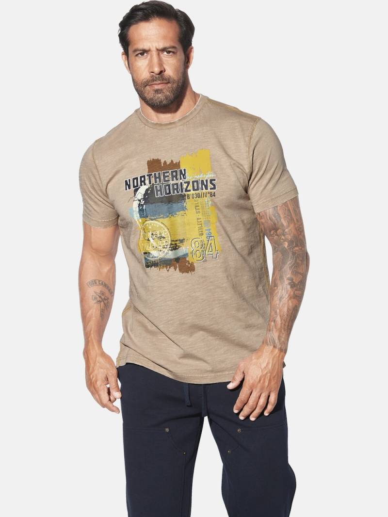 Große Größen T-Shirt NORHEIM, Herren, braun, Größe: 4XL, Baumwolle, Happy Size DE Men von Jan Vanderstorm