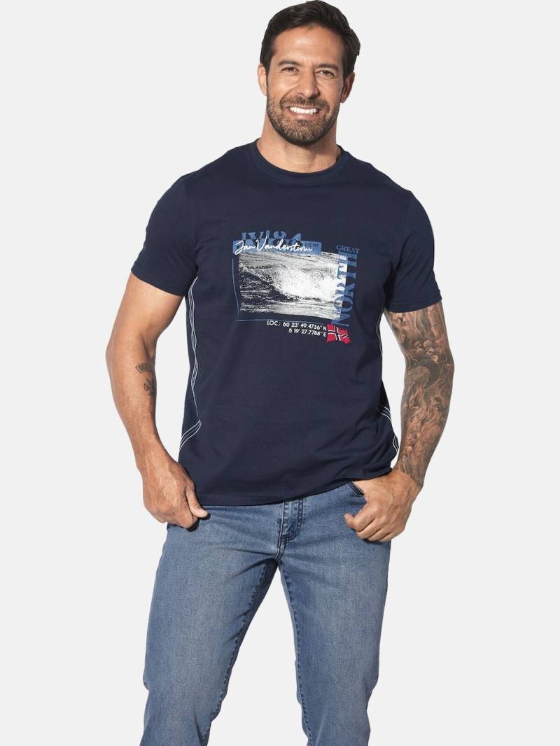 Große Größen T-Shirt PITTER, Herren, grau, Größe: XL, Baumwolle, Happy Size DE Men von Jan Vanderstorm