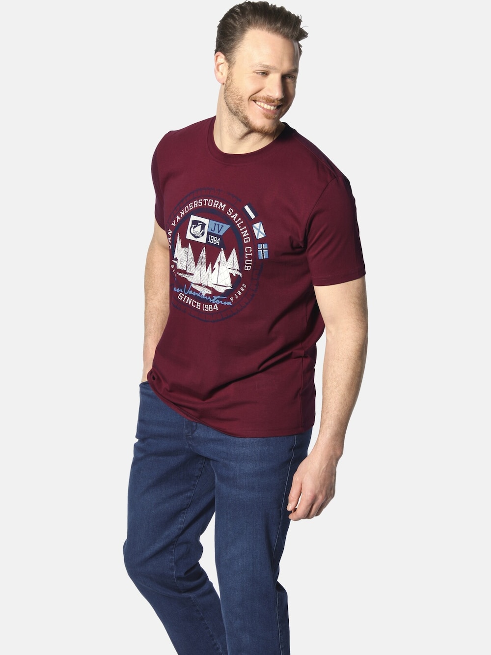 Große Größen T-Shirt TERNO, Herren, rot, Größe: 6XL, Baumwolle, Happy Size DE Men von Jan Vanderstorm