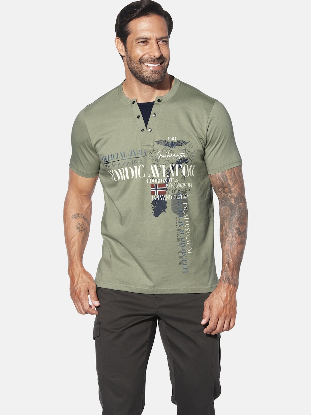 Große Größen T-Shirt ULJAS, Herren, braun, Größe: 7XL, Baumwolle, Happy Size DE Men von Jan Vanderstorm