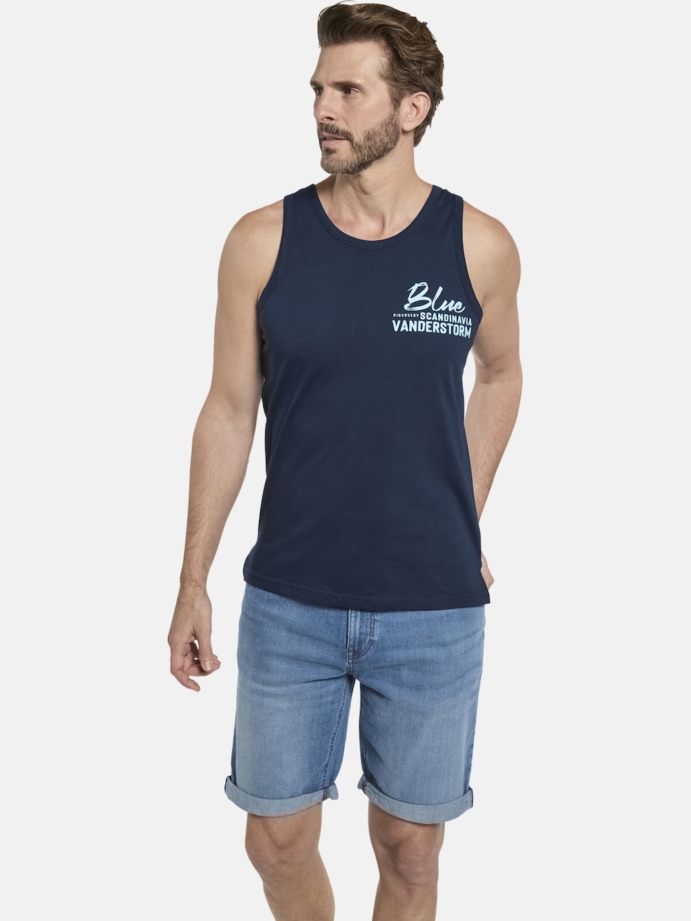 Große Größen Tanktop FELTON, Herren, grau, Größe: 4XL, Baumwolle, Happy Size DE Men von Jan Vanderstorm