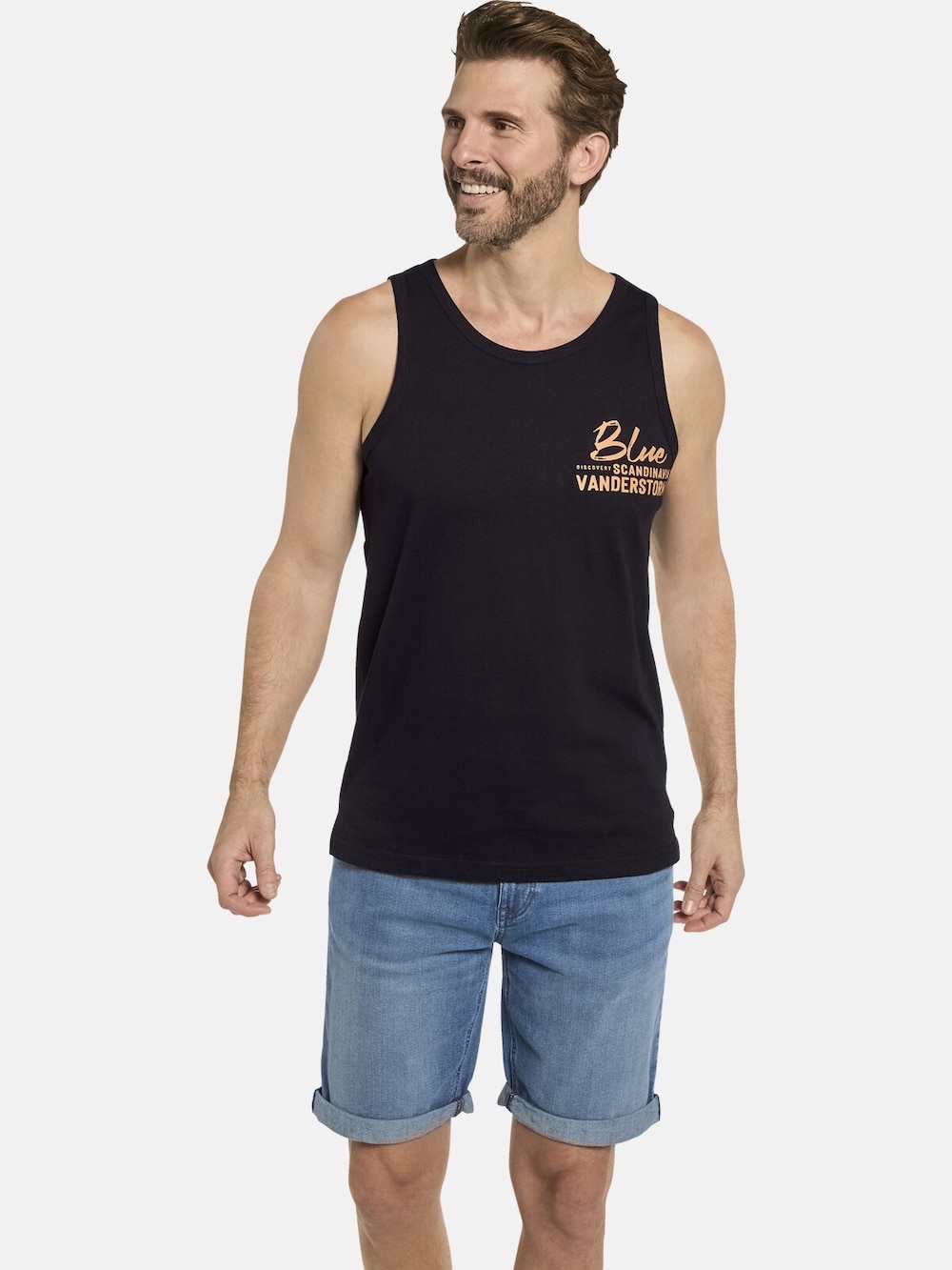 Große Größen Tanktop FELTON, Herren, schwarz, Größe: 6XL, Baumwolle, Happy Size DE Men von Jan Vanderstorm