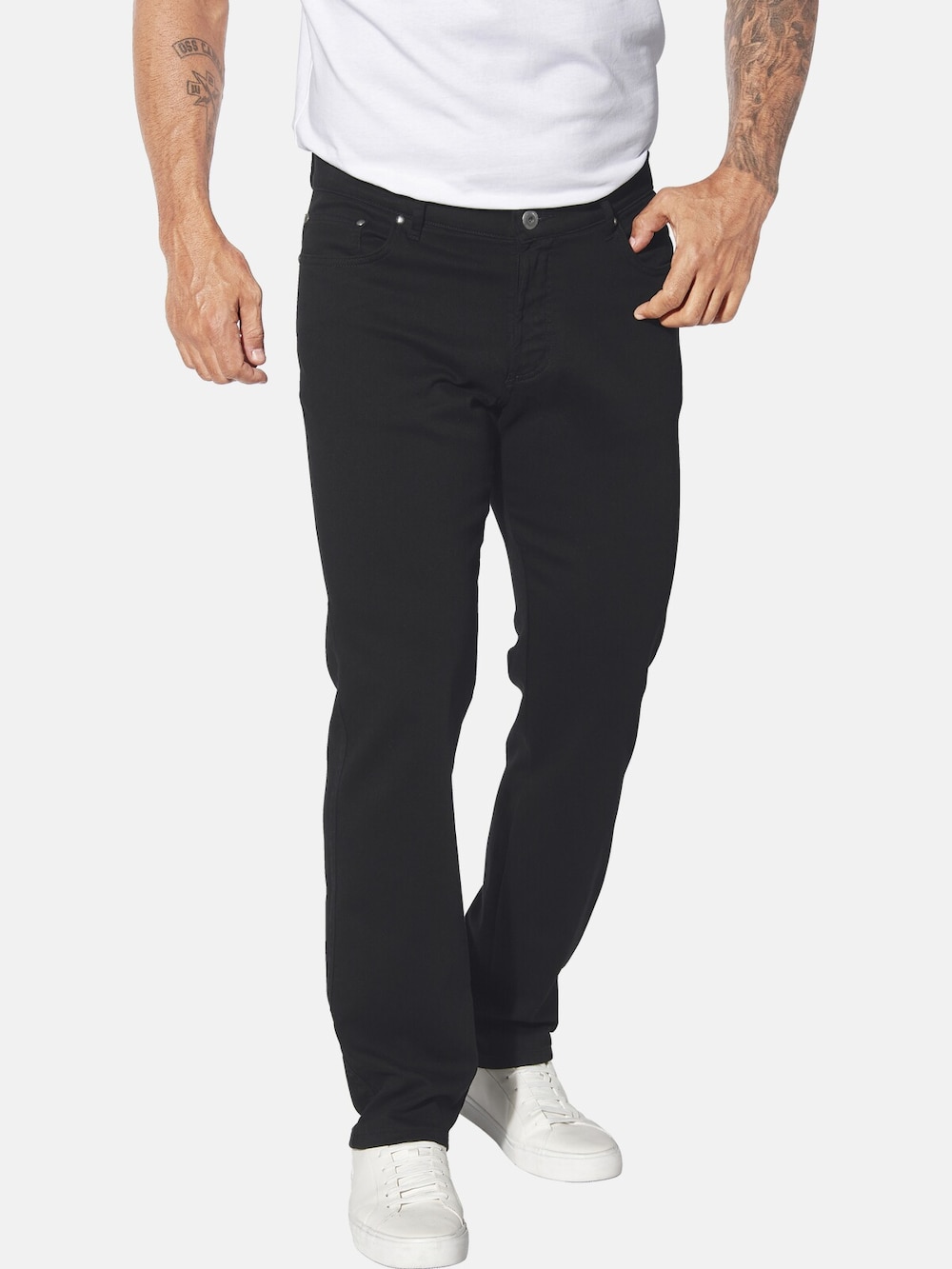 Große Größen Tiefbundhose SIEGHART, Herren, schwarz, Größe: 28, Baumwolle/Polyester, Happy Size DE Men von Jan Vanderstorm