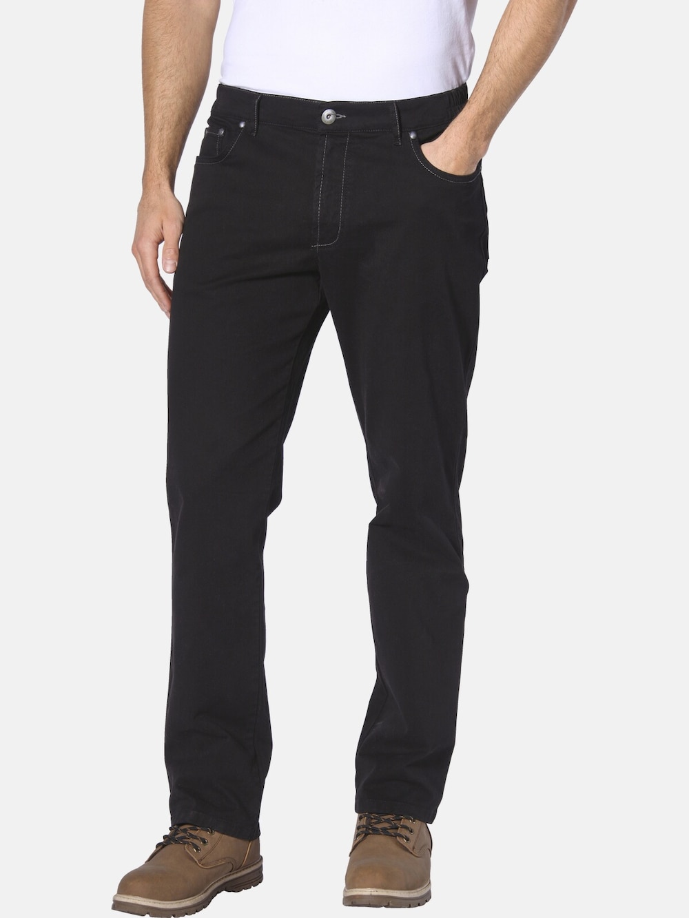 Große Größen Tiefbundhose SKANNI, Herren, schwarz, Größe: 58, Baumwolle, Happy Size DE Men von Jan Vanderstorm