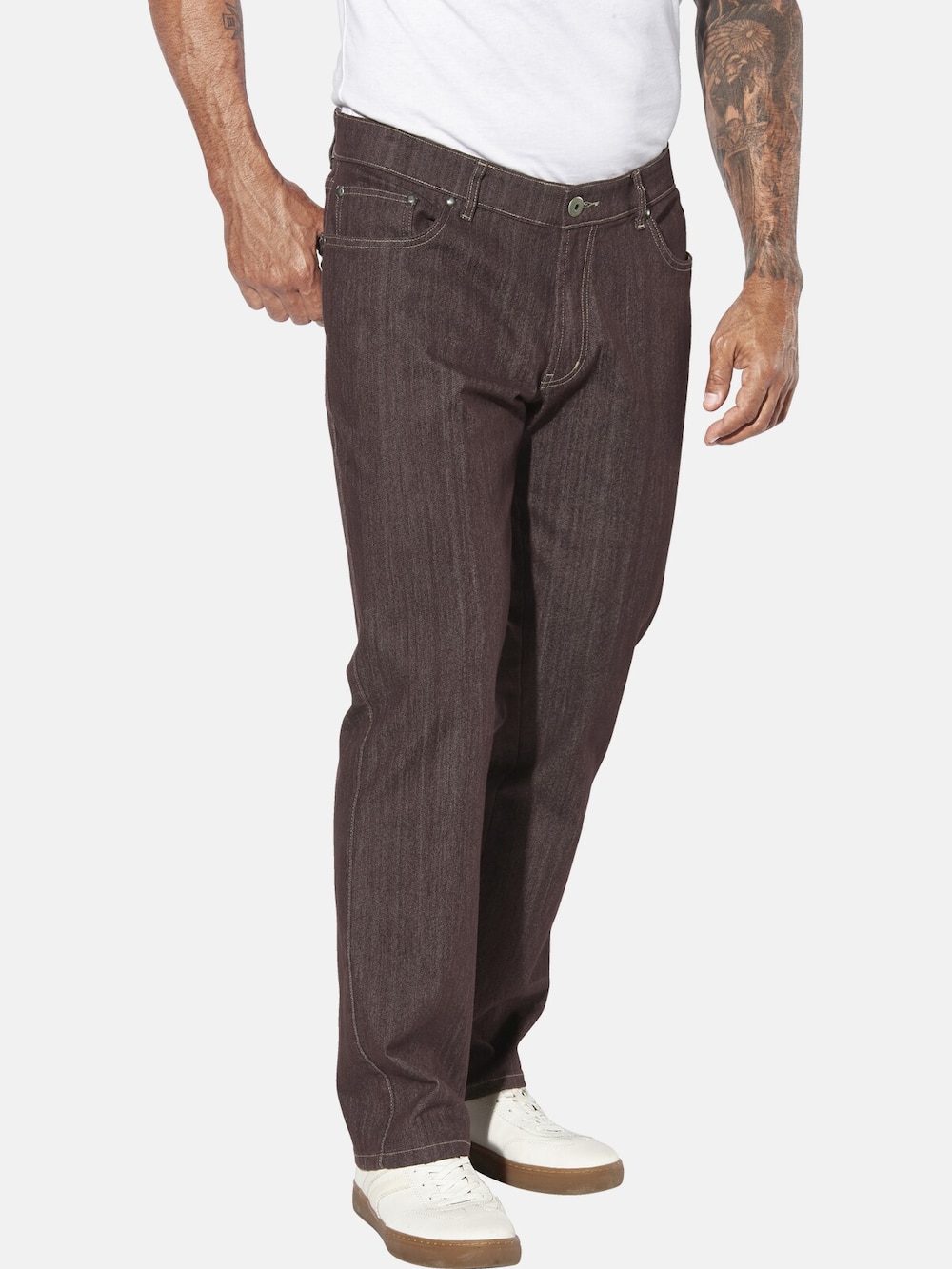 Große Größen Tiefbundjeans HALGAARD, Herren, rot, Größe: 41, Baumwolle/Polyester, Happy Size DE Men von Jan Vanderstorm