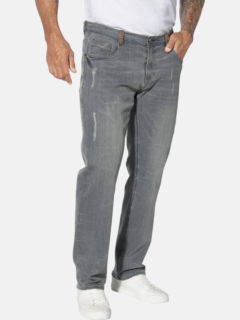 Große Größen Tiefbundjeans JURIEN, Herren, grau, Größe: 33, Baumwolle/Polyester, Happy Size DE Men von Jan Vanderstorm