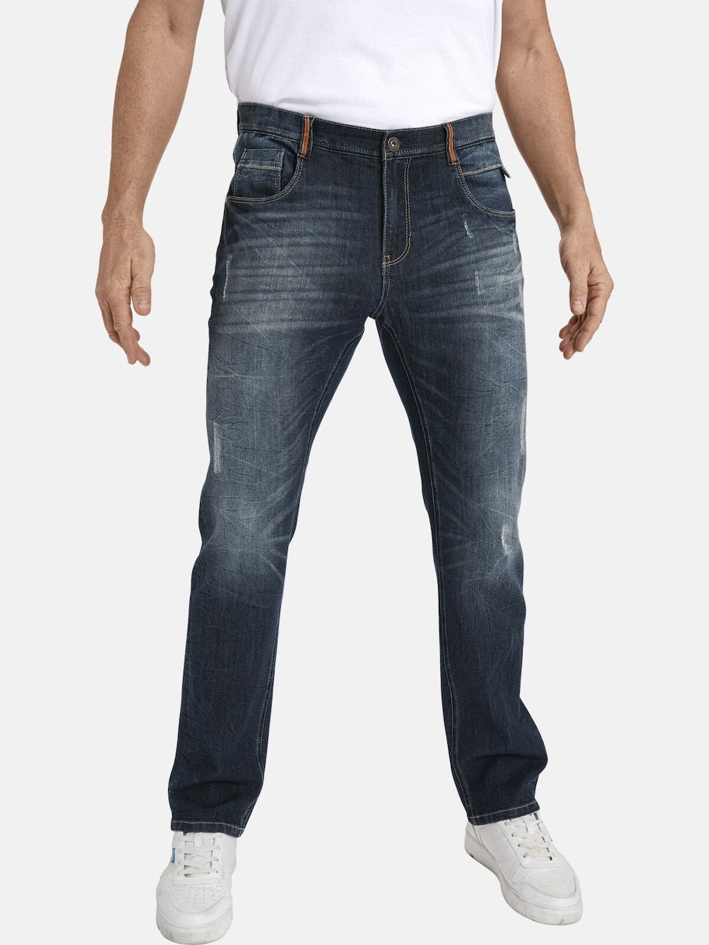 Große Größen Tiefbundjeans JURIEN, Herren, grau, Größe: 34, Baumwolle/Polyester, Happy Size DE Men von Jan Vanderstorm