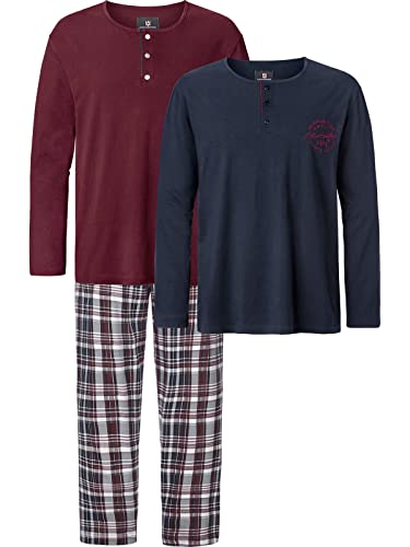 Jan Vanderstorm Herren 3 TLG. Schlafanzug Helimar (Pyjama-Set, Lang) dunkelblau, 5XL (XXXXXL) - 72/74 von Jan Vanderstorm