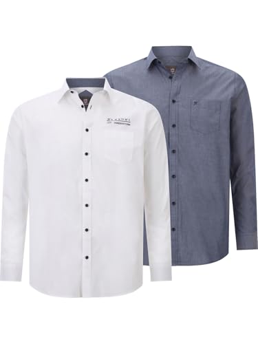 Jan Vanderstorm Herren Doppelpack Hemd Ulfe dunkelblau, L - 41/42 von Jan Vanderstorm