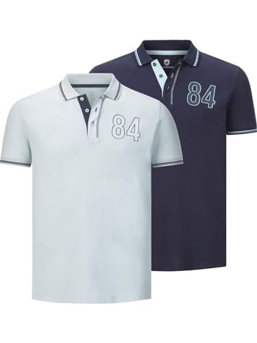 Jan Vanderstorm Herren Doppelpack Poloshirt Berau hellblau 4XL (XXXXL) - 68/70 von Jan Vanderstorm