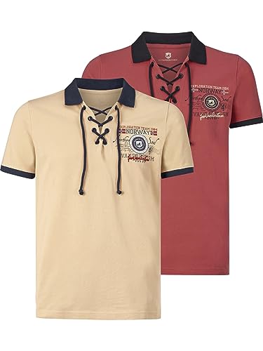 Jan Vanderstorm Herren Doppelpack Poloshirt Eljar hellrot 4XL (XXXXL) - 68/70 von Jan Vanderstorm