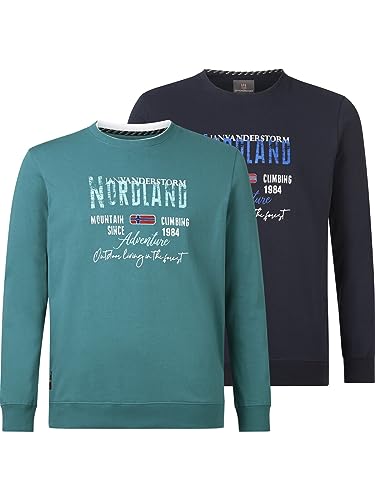 Jan Vanderstorm Herren Doppelpack Sweatshirt Botu Petrol, 4XL (XXXXL) - 68/70 von Jan Vanderstorm