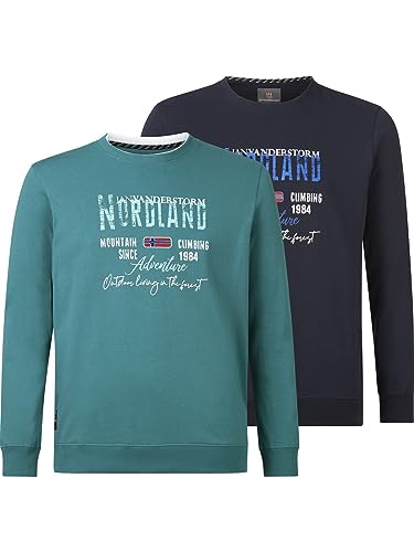 Jan Vanderstorm Herren Doppelpack Sweatshirt Botu Casual Sweater Petrol 2XL (XXL) - 60/62 von Jan Vanderstorm