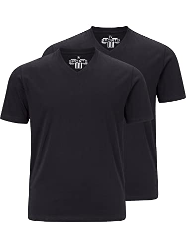 Jan Vanderstorm Herren Doppelpack T-Shirt Osmo schwarz, 5XL (XXXXXL) - 72/74 von Jan Vanderstorm