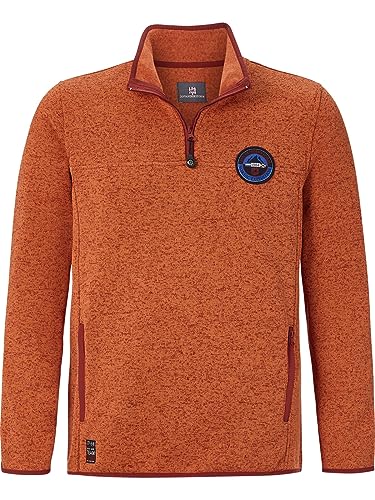 Jan Vanderstorm Herren Fleece-Sweatshirt Daube Casual Sweater orange 2XL (XXL) - 60/62 von Jan Vanderstorm