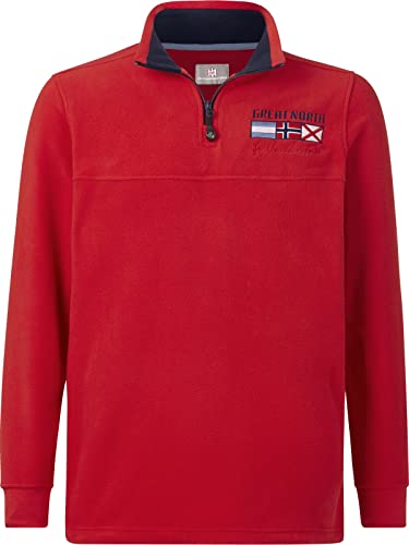 Jan Vanderstorm Herren Fleece-Sweatshirt Sietse Casual Sweater rot XL - 56/58 von Jan Vanderstorm