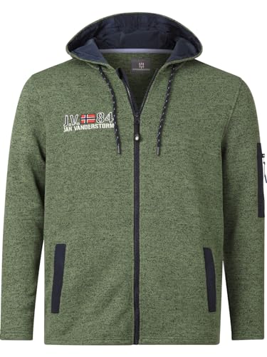 Jan Vanderstorm Herren Fleecejacke Asva Weiche Sweatjacke Aus Fleece grün, 4XL (XXXXL) - 68/70 von Jan Vanderstorm