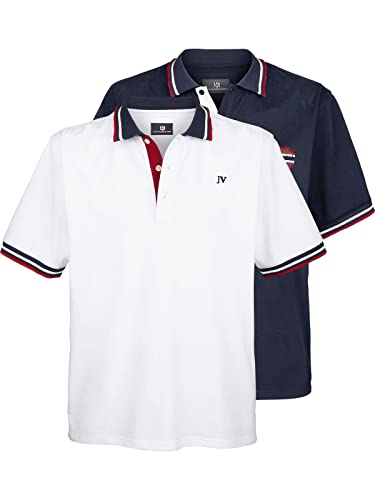 Jan Vanderstorm Herren Doppelpack Poloshirt Johan weiß, XL - 56/58 von Jan Vanderstorm