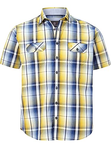 Jan Vanderstorm Herren Kurzarmhemd Jarle dunkelblau 2XL (XXL) - 45/46 von Jan Vanderstorm