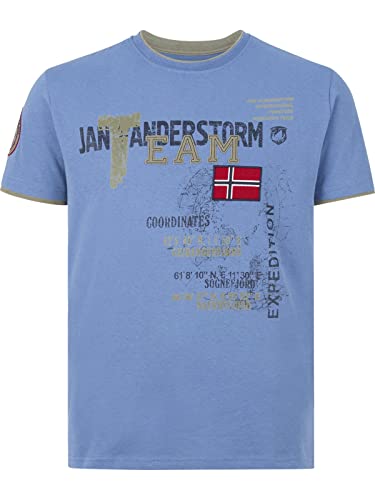 Jan Vanderstorm Herren T-Shirt Sölve blau 4XL (XXXXL) - 68/70 von Jan Vanderstorm